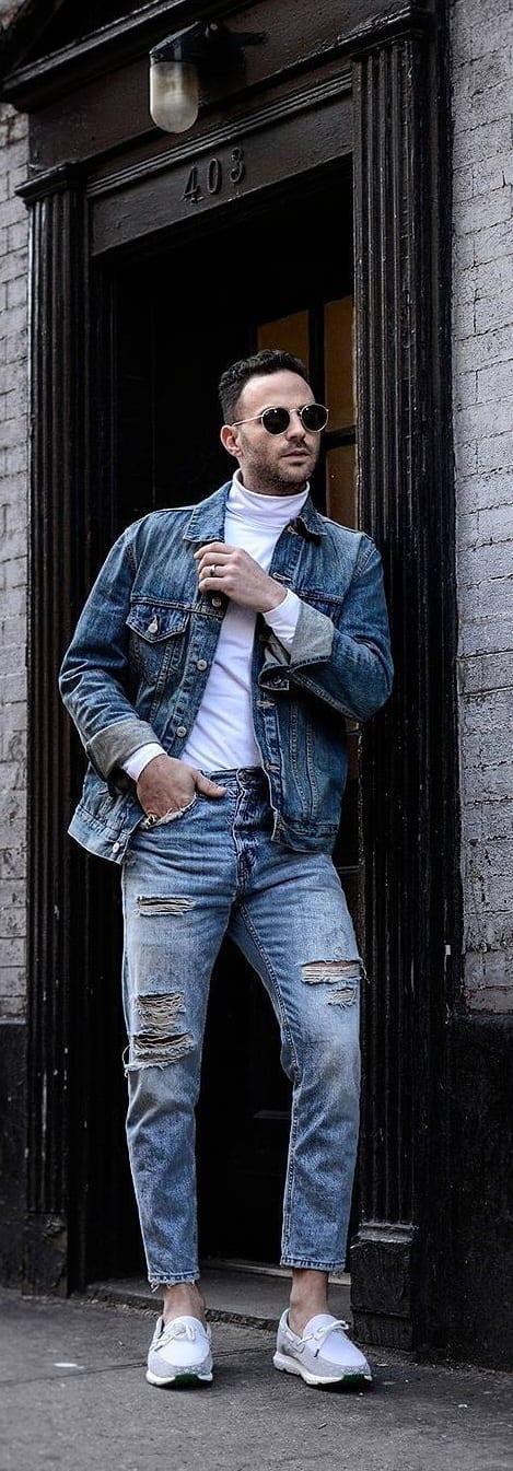 Street Style Denim On Denim Outfit Ideas For Men