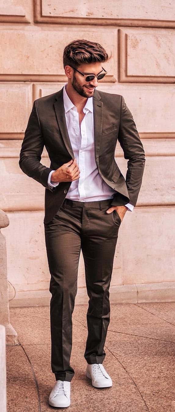 Cool Suits With Sneakers Outfit Ideas