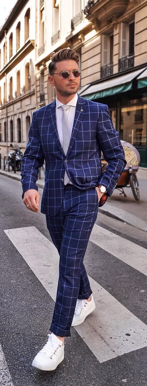 Stunning Suits With Sneakers Outfit Ideas
