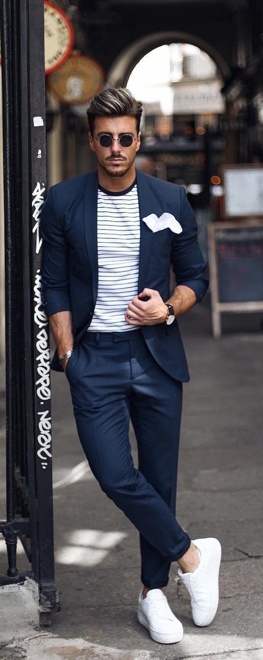 Suits With Sneakers Outfit Ideas