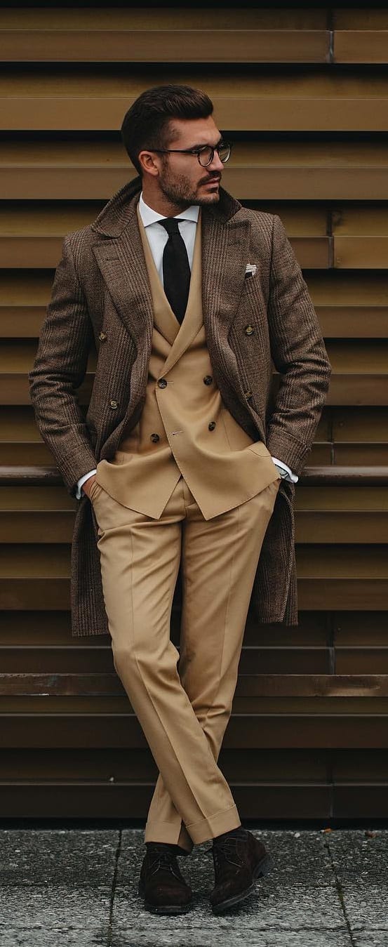 Khaki Suit Outfit Ideas For Fall