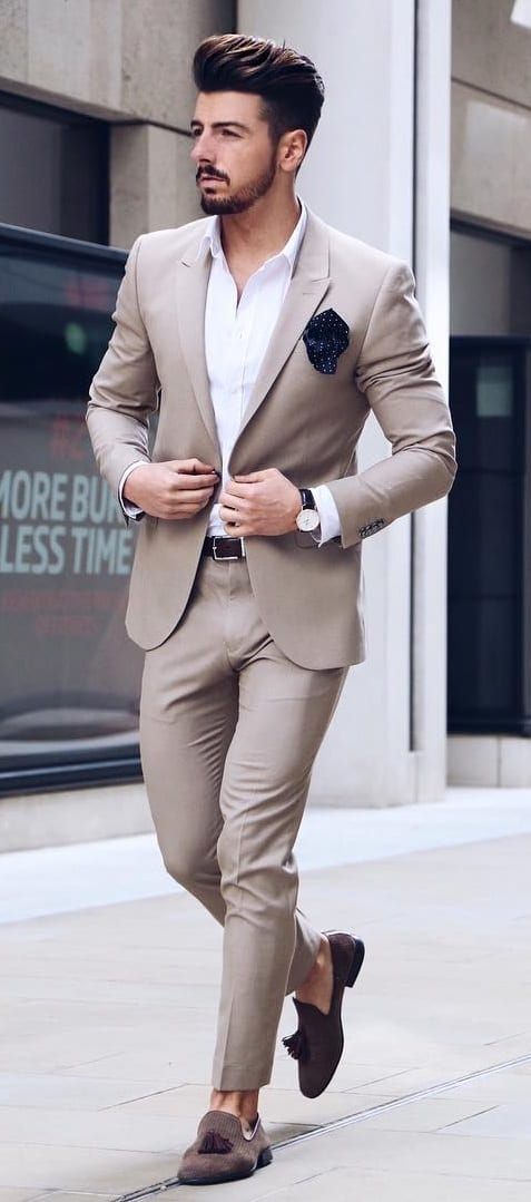 Khaki Suit Outfit Ideas