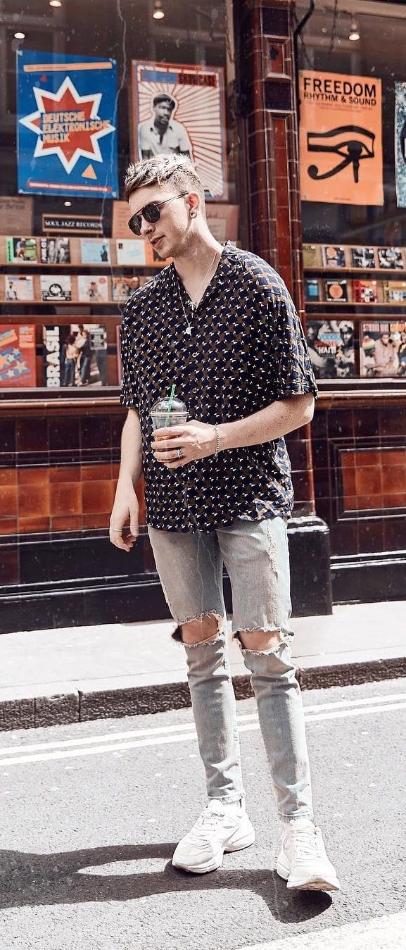 Stylish Short Sleeve Printed Shirt For Men 2019