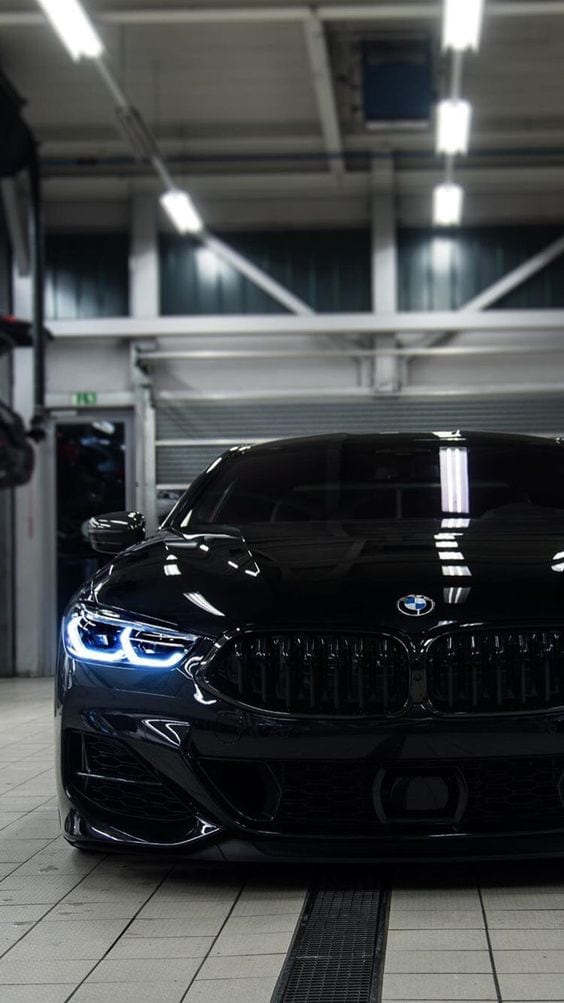 BLACK BMW PARKED