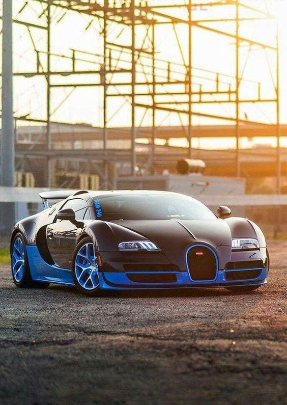 BUGATTI BLACK AND BLUE CUSTOM CAR