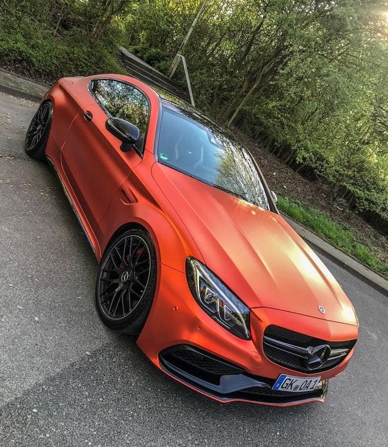 MATTE Orange c63s AMG MERCEDES COUPE