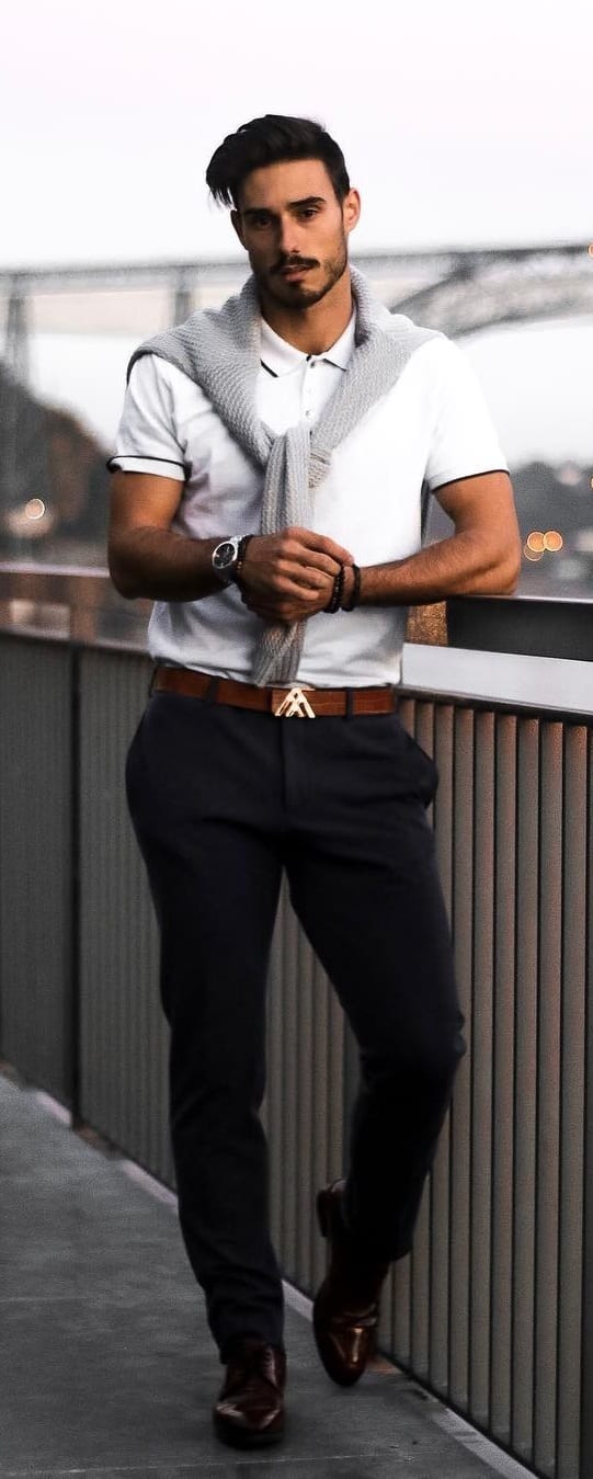 Polo T-shirt Outfit Ideas For Men
