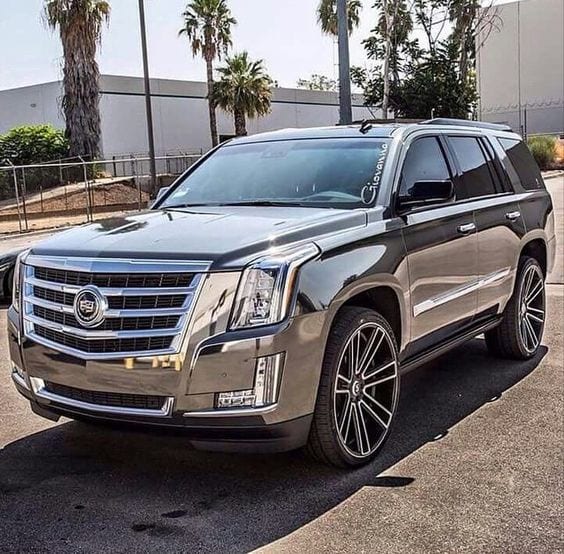 SILVER CHROME CADILLAC ESCALADE SUV