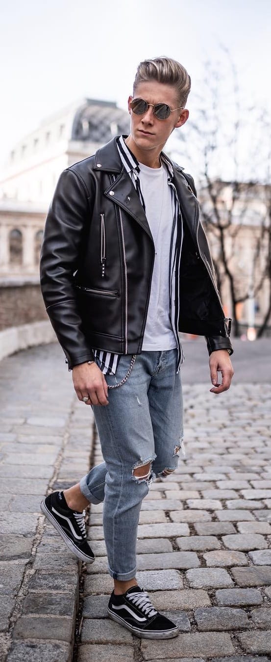Biker jacket street style on sale