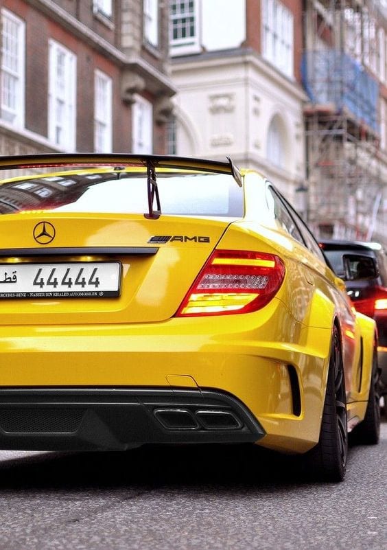 YELLOW AMG MERCEDES STREET COUPE