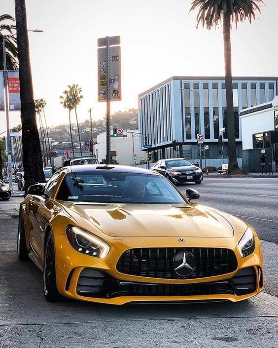 YELLOW CHROME MERCEDES COUPE