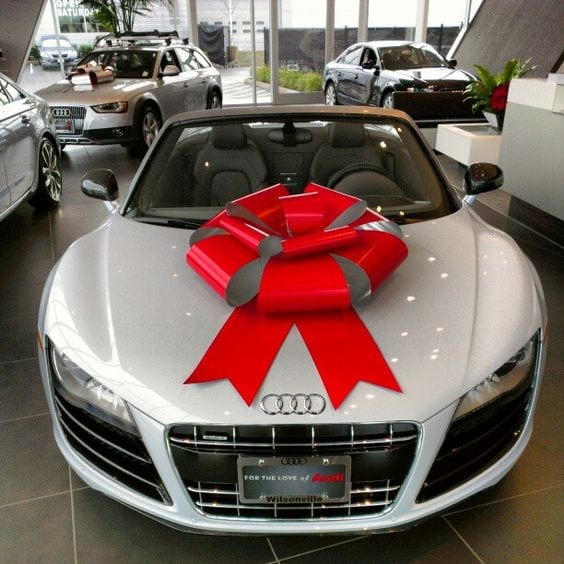Audi R8 with a bow