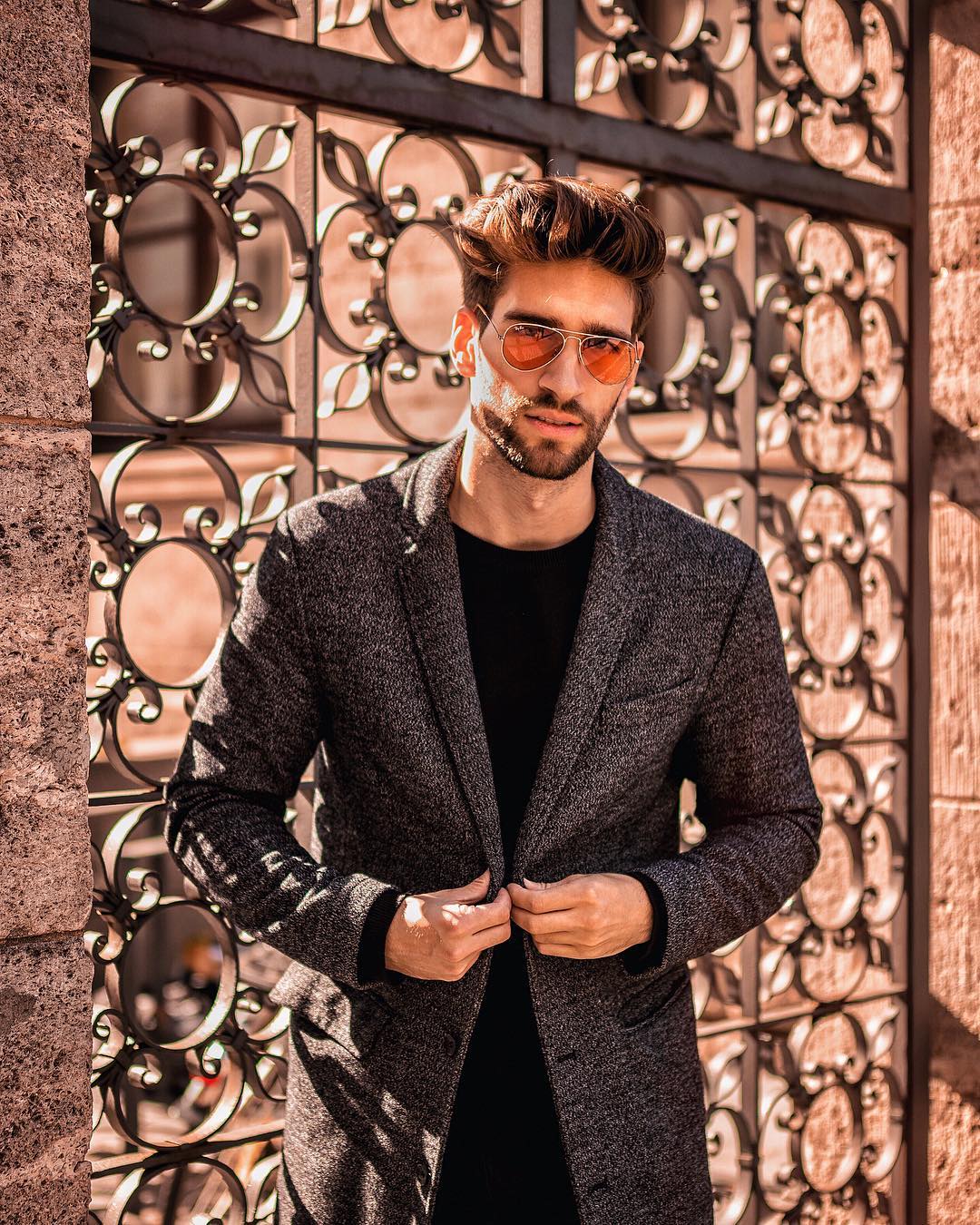 Black Suit, Aviators Sunglasses