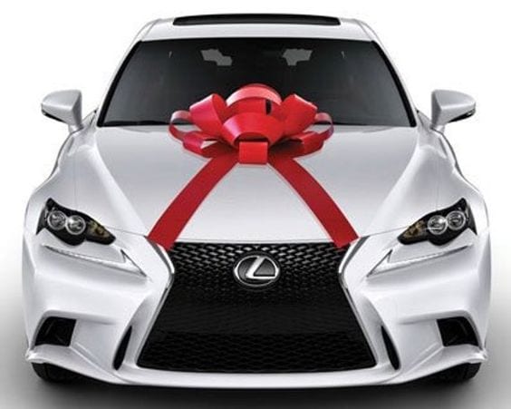 Lexus car with a bow