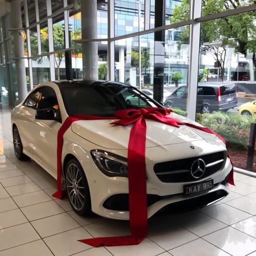Mercedes Car With Bow