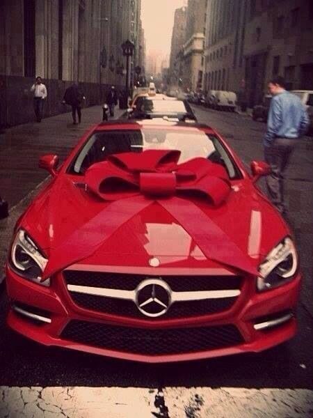Mercedes with red bow