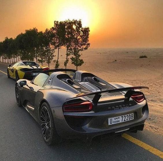 Porsche 918 spyder SUNSET