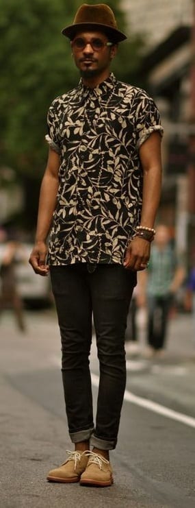 Printed Shirt and Cropped trousers idea for men