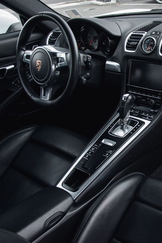 Porsche luxury car black interior