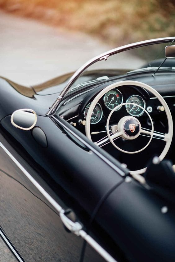 Porsche matte black vintage interior