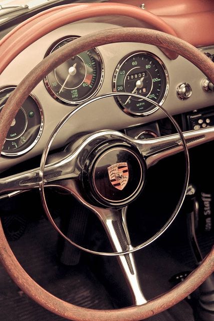 Porsche vintage car interiorPorsche vintage car interior