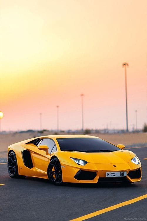 LAMBORGHINI YELLOW SUNSET