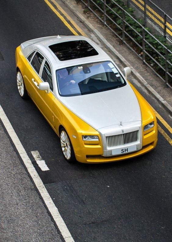 Rolls Royce Ghost YELLOW AND WHITE WALLPAPER