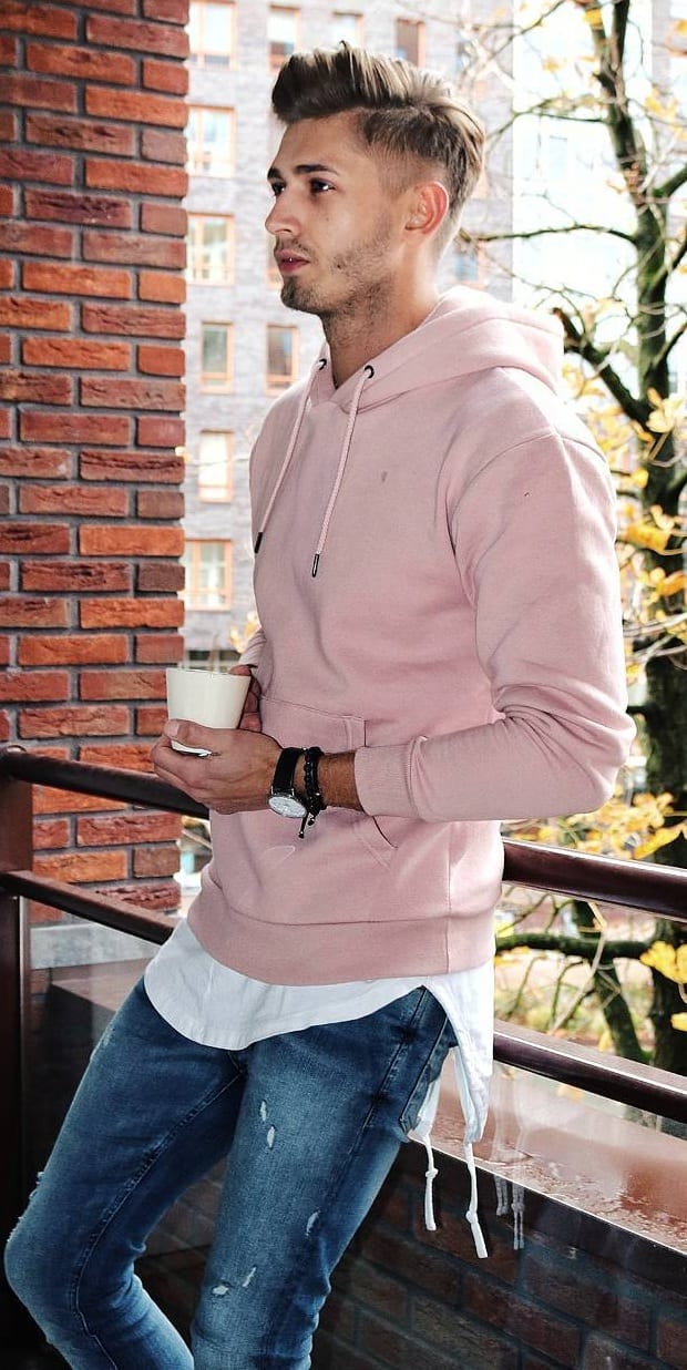 Baby Pink Hoodie- Street Style Fashion