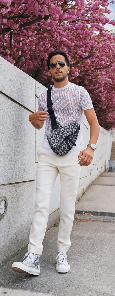 Black and White Printed Sling Bag