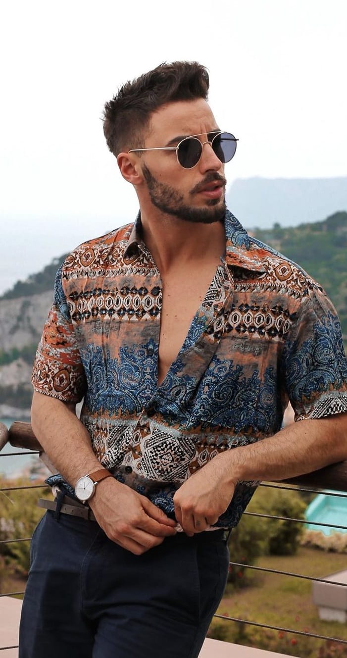 Classy Printed Shirt Outfit for men