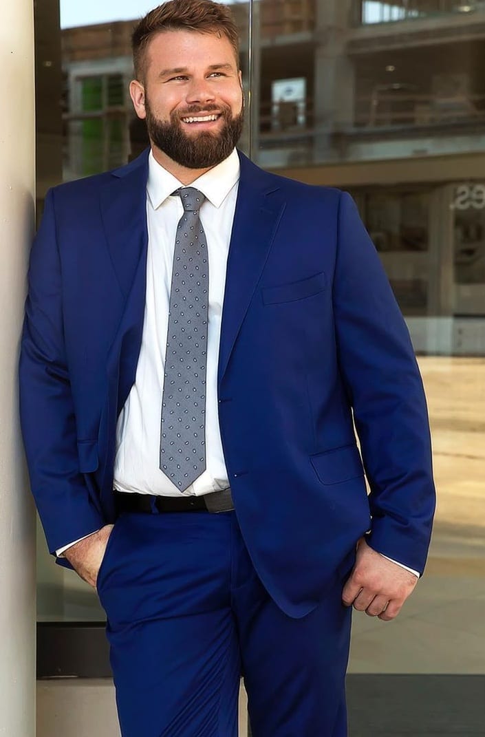 Cobalt Blue Suit Outfit with White Shirt and Tie ideas for men