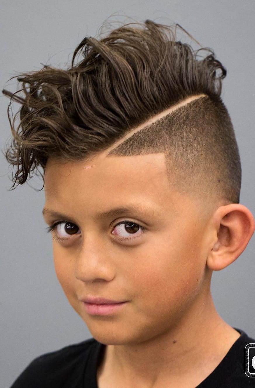 Curly hair Fade Kids Haircut for Boys