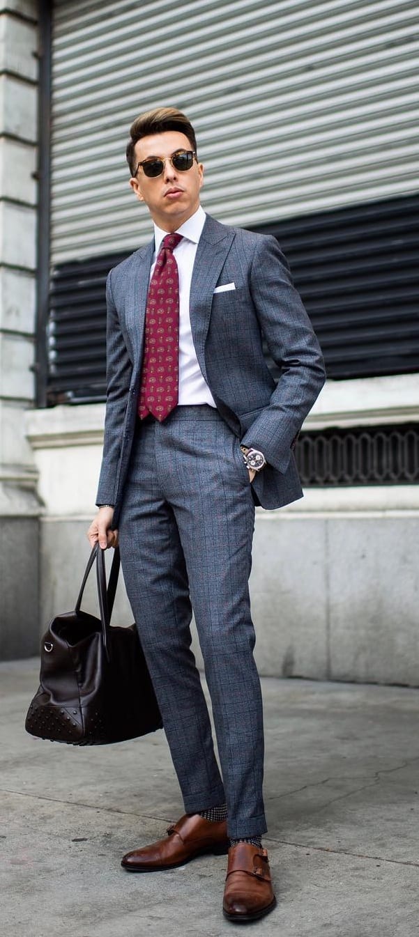 Grey Suit for Mens Office wear