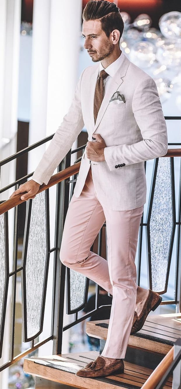 Mens Pink Suit Outfit