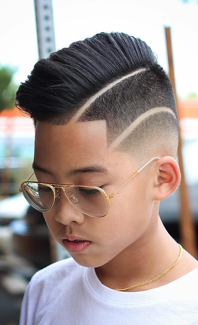 Sidefade and Pompadour Haircut For Kids