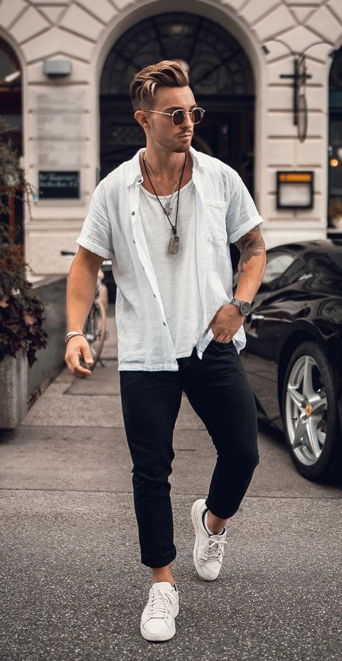 Black pants white shirt man, 15 best dressing combinations with white shirt  for men, Mode 14 Stijlen 