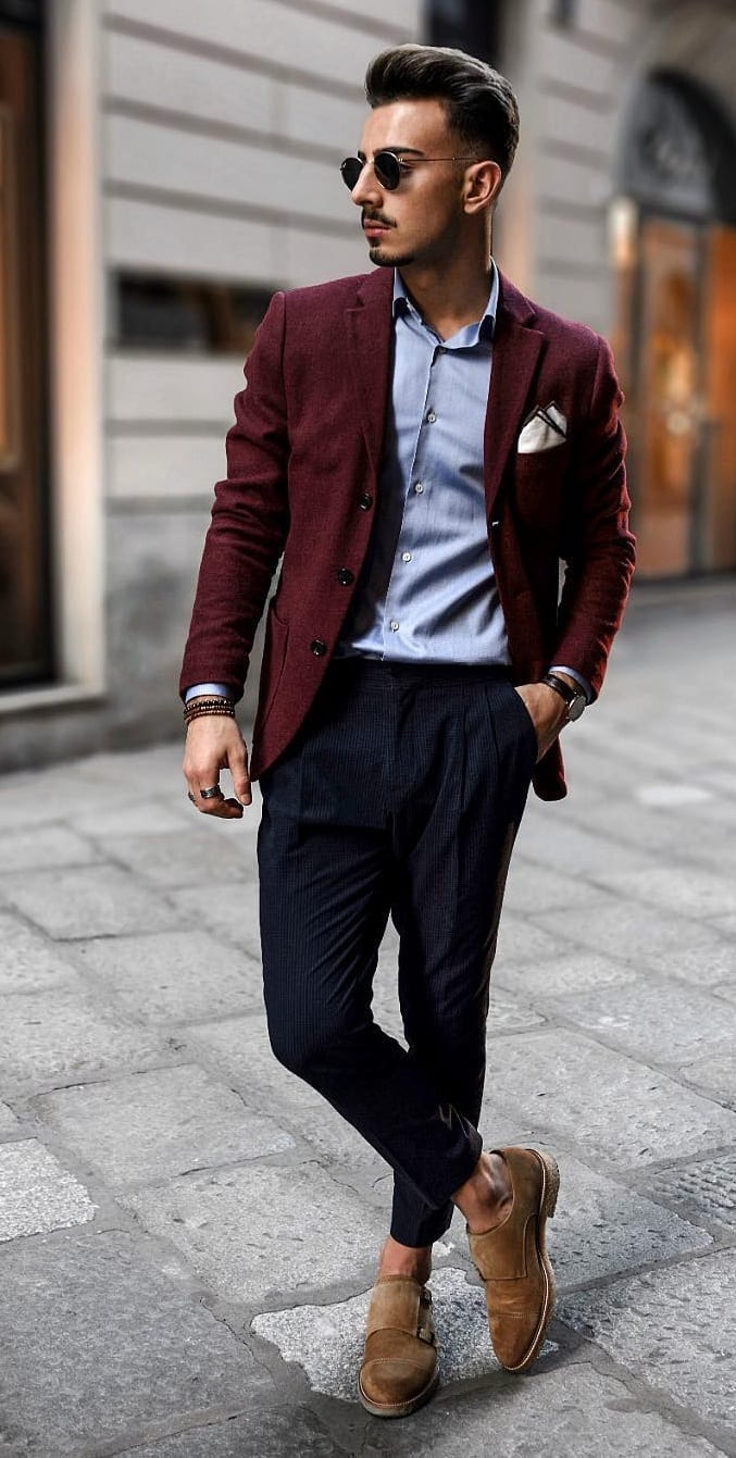 Blue Shirt, Chinos and Blazer For the Smart Casual Look
