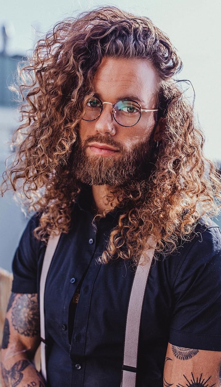 Long Curly Hair for men