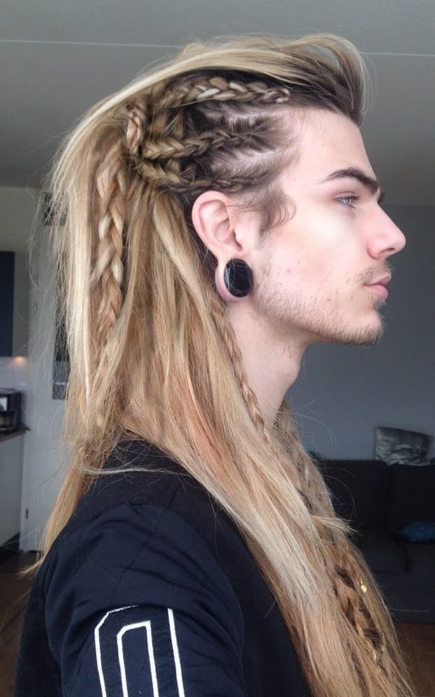 Long Hair Braid Hairstyle for men