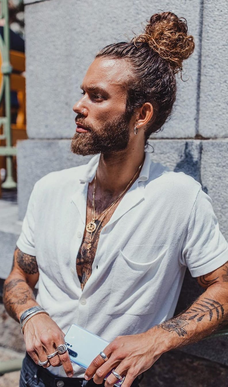 Man Bun for Long hair look