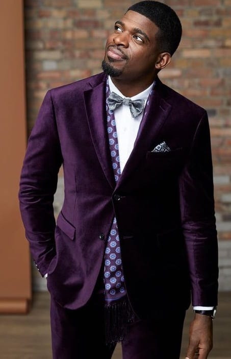 Purple Velvet Blazer for Mens