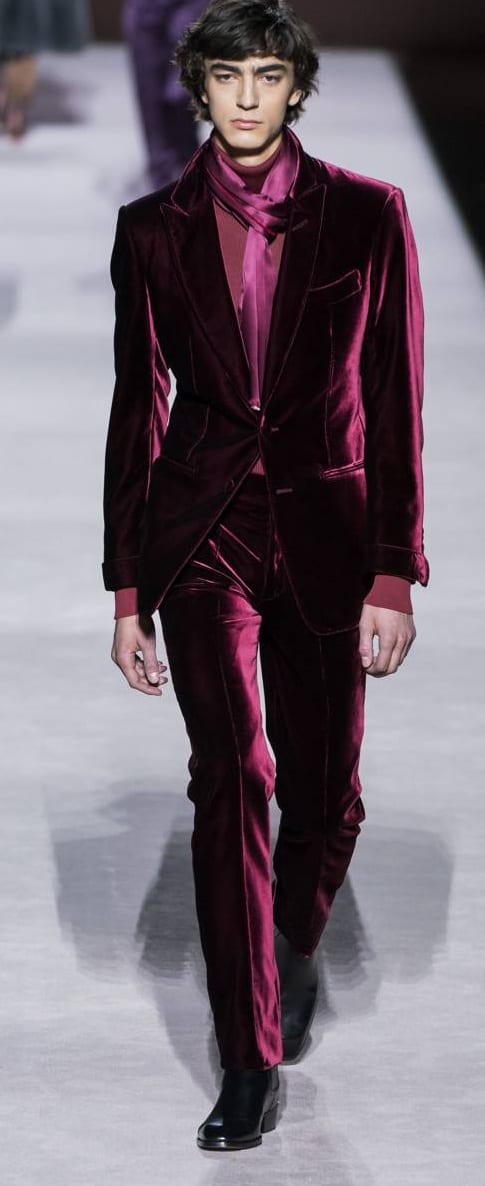 Red Velvet Blazer Suit For Men