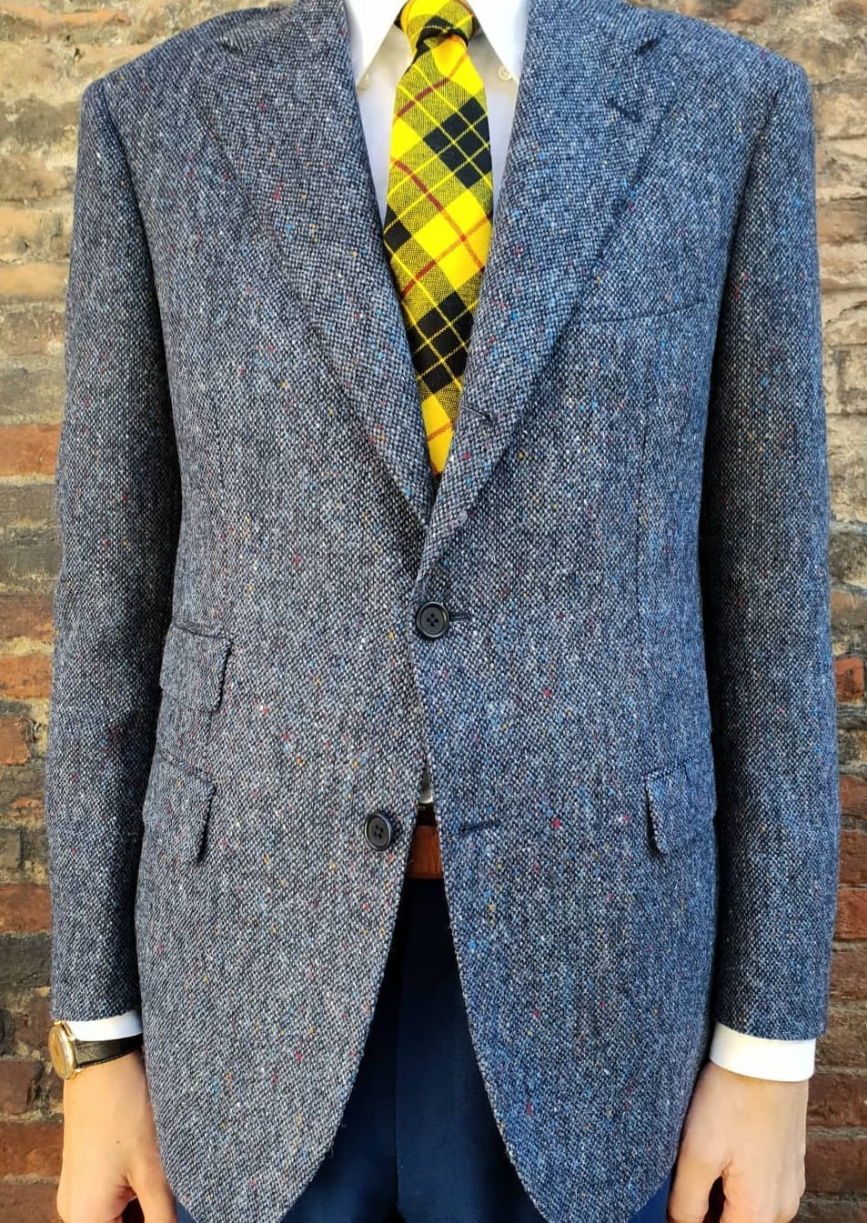 Tweed Blue Jacket Outfit for Men