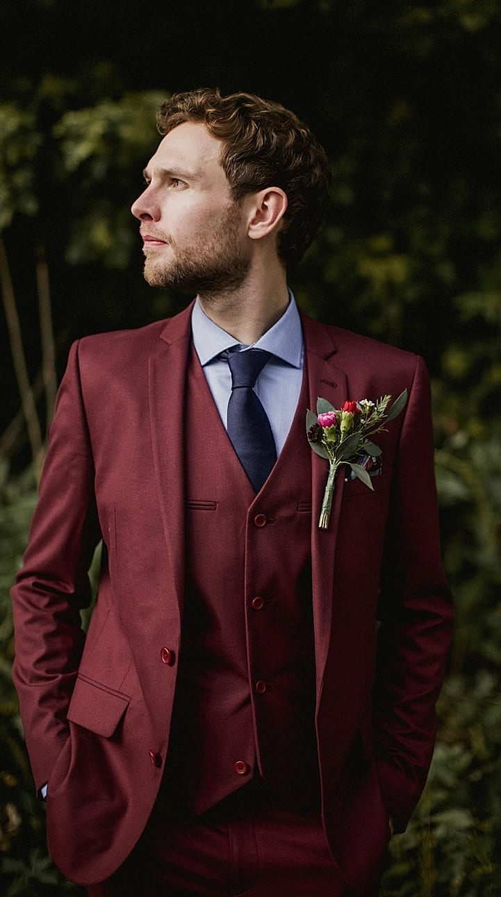 Rust Red Tuxedo Wedding Suit Outfit for Groom