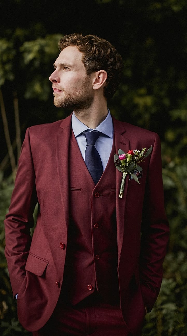 Rust Red Tuxedo Wedding Suit Outfit for Groom