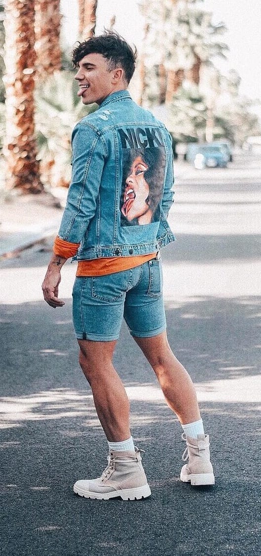 Blue-denim-jacket-with-Nikki-Minaj-Print-on-Back