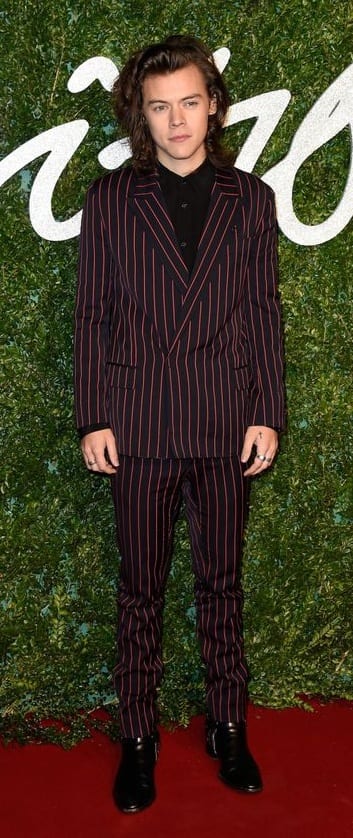 Harry Styles in Pinstripe Suit Outfit