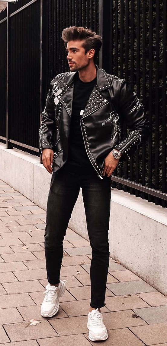 Stylish Leather Jacket Outfit Ideas for New Year's Eve