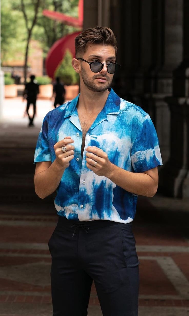 Dyed Short Sleeve Shirt Outfit Idea