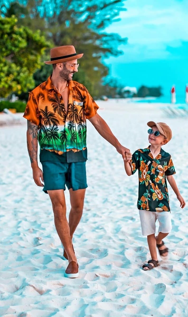 Hawaiian Shirt and Shorts Outfit for Beach Party